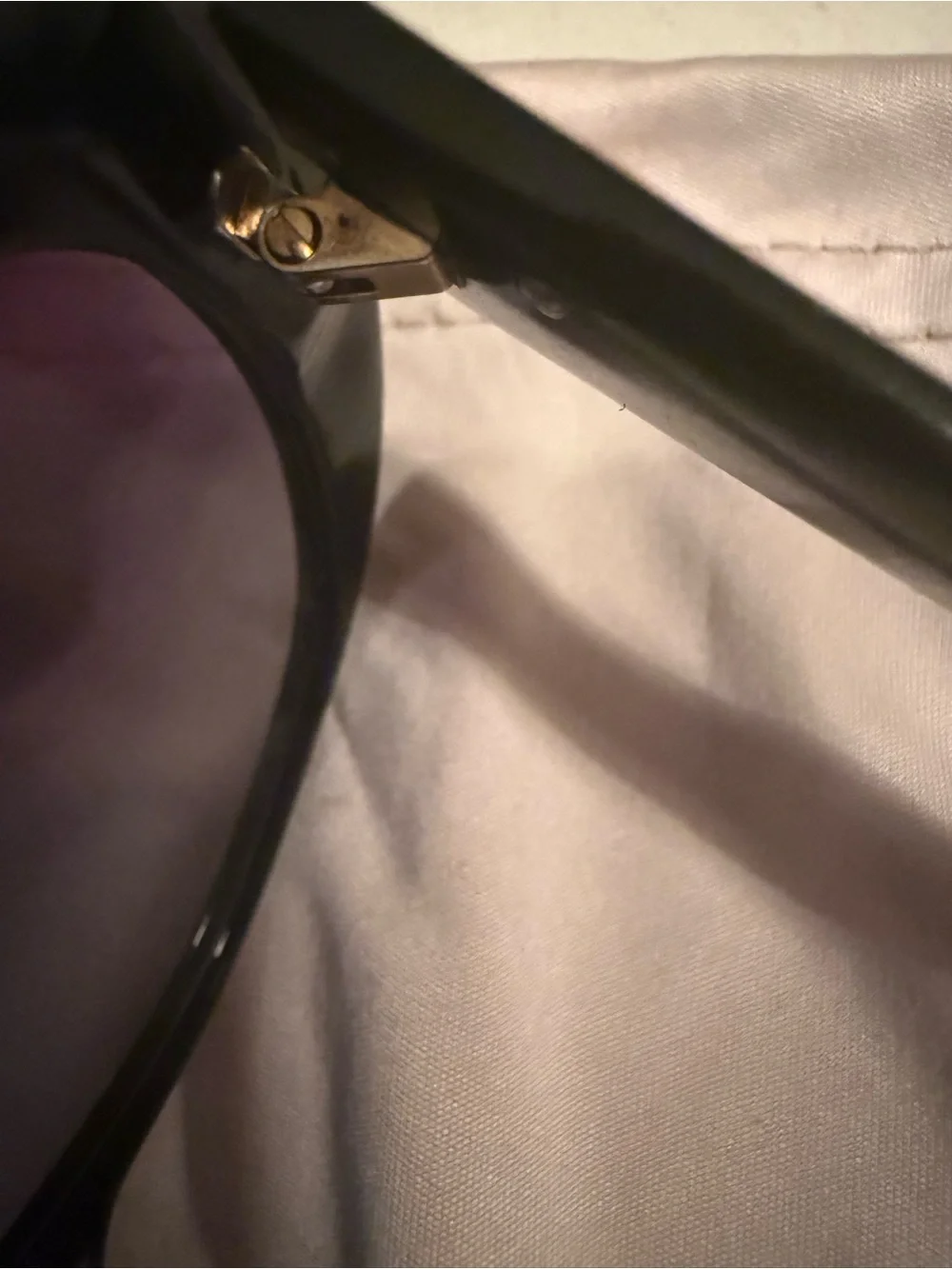 Tory Burch Black Sunglasses with Purple Gradient Lenses and Orange Case